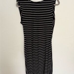 Calvin Klein Navy and White Striped Dress